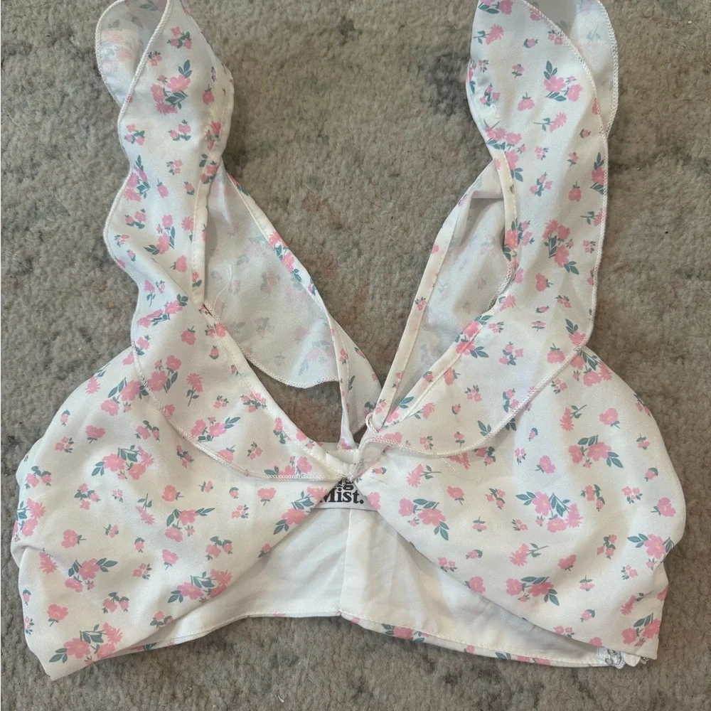 Floral Print Crop Top Tiger Mist New with Tags - Picture 2 of 4